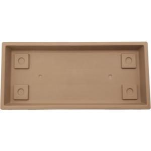 The HC Companies Venetian Rectangular Plant Tray - Lightweight Plastic Plant Saucer - Plant Drip Trays for Drainage -UV Resistant Pot Saucer for Indoor & Outdoor Use (29.5" Sandstone, Pack of 1)