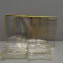 Floroom 6 Pack 5x7 Inch Clear Acrylic Sign Holders, Double-Sided Gold Display Stand Picture Frames for Table Numbers, Menus, Flyers, Weddings, and Offices