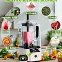 WantJoin Commercial Professional Blender With Shield Quiet Sound Enclosure 2200W Industries Strong and Quiet Professional-Grade Power, Self-Cleaning, White