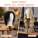 Wig Head Stand 23 Inch, Wig Stand with Head Wig Stand Tripod with Mannequin Head Stand, Wig Head Stand with Canvas Head for Wigs Making Display with Table Clamp, Wig Caps, Pins Set(Wig not included)