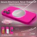FireNova Magnetic for iPhone 17 Case, Compatible with MagSafe, [Integrated Silicone Camera Control Button] [Camera Protection] Anti-Scratch Microfiber Lining Phone Case, 6.3", Hot Pink
