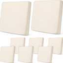 Newwiee 8Pcs Patio Cushion Covers Stretch Outdoor Cushion Cover Replacement for Patio Furniture Sofa Couch Slipcovers, Soft Flexibility Washable Furniture Protector(Waterproof Pure,Beige)