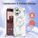 XIQI Compatible with iPhone 17 Case 6.3" for Women Girls Cute Translucent Magnetic Phone Case with Floral Pattern [Never Fade Flower Design][Compatible with Mag-Safe],Rose/Camellia