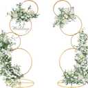 Gold Arch Backdrop Stand 5Ft Wedding Round Hoop Backdrop Stand, 4 Tier Floral Balloon Arch Stand for Wedding Centerpiece Baby Shower Birthday Ceremony Background Decoration (2 Pcs, Gold)