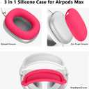 Silicone Case Cover for AirPods Max 2/1 (2026/2024/2020),Ear Pad Case Cover/Ear Cups Cover/Headband Cover for AirPods Max 2&1 (USB-C/Lightning),Accessories for Apple AirPods Max 2 Headphones,Rose Pink