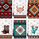 Boyiee Set of 6 Southwestern Kitchen Towels Boho Aztec Theme Dishtowel Native American Hand Tea Towels 24 x 16 Inches for Absorbent Kitchen Decor with Hanging Loop for Room Home Housewarming Gift