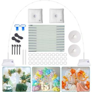 IDAODAN Balloon Arch Kit, Balloon Arch Stand with Base, Adjustable Wide Garland Arch for Wedding Baby Shower Birthday Party Supplies Decorations (White)