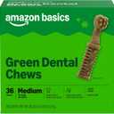Amazon Basics Dental Dog Treats to Help Clean Teeth & Freshen Breath for Medium Dogs, Unflavored, Per Pack: 36 Count, 2.25 pounds (Previously Wag) (EXP 09/27/27)