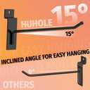 HUHOLE 32PC 6 Inch Slatwall Hooks Steel Hangers | 30 lb Capacity Hooks for 3 Inch Slatwall Panels, Tools, Cords, Merchandise, Garage Organization and Retail Display