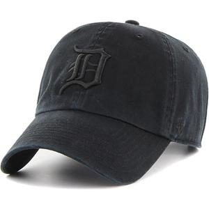 47 Brand MLB Black Black Primary Logo Clean Up Adjustable Baseball Cap Hat, Adult One Size Fits All