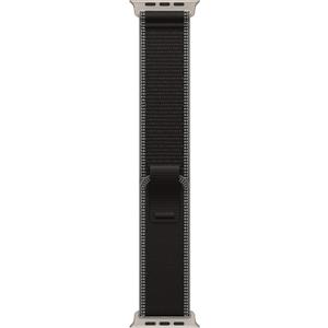 Apple Watch Band - Trail Loop - 49mm - Black/Charcoal - M/L - Natural Titanium Finish
