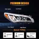 Left Headlight Assembly Compatible with 2015 2016 2017 Hyundai Sonata, Driver Side Halogen Headlamp with Bulbs Clear Lens Black Housing Amber Reflector, 1 PC, 92102-C2000 92102C2000 HY2503183