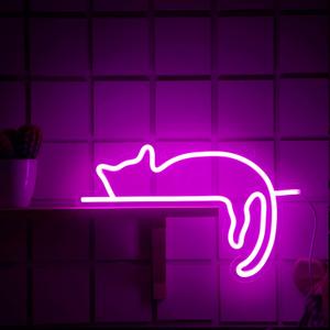 Kathfly Cat Neon Signs Lights Decor Animal USB Operated Decorative LED Neon Light Sign for Home Wall Party Wedding Birthday Kids or Girls Room(Lovely Cat)