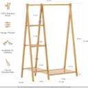 Small Clothes Racks,Kids Clothes Hanging Rack, Bamboo Wood Clothing Garment Rack with Shelves, Free Standing Corner Dress Costume Rack for Small Place,Bedroom,Bathroom, Portable