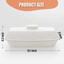 Ceramic Loaf Pans for Baking Bread,Unglazed Stoneware Bakeware for Baking Homemade Loaves, Square Bread Baker with Lid for Oven,Easy to Clean, Large