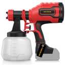 Paint Sprayer, Cordless HVLP Paint Sprayer with Brushless Motor, Compatible with Milwaukee 18V Battery(Battery Not Included),1000ml/min High Flow, 1200ml Container, 150 Din/s Max Viscosity