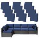 8Pcs Patio Cushion Covers, Stretch Cushion Covers Replacement, Replacement Washable & Reusable Furniture Protector for Patio Couch (Lake Blue, Cover Only) 27"D x 27"W x 7"H