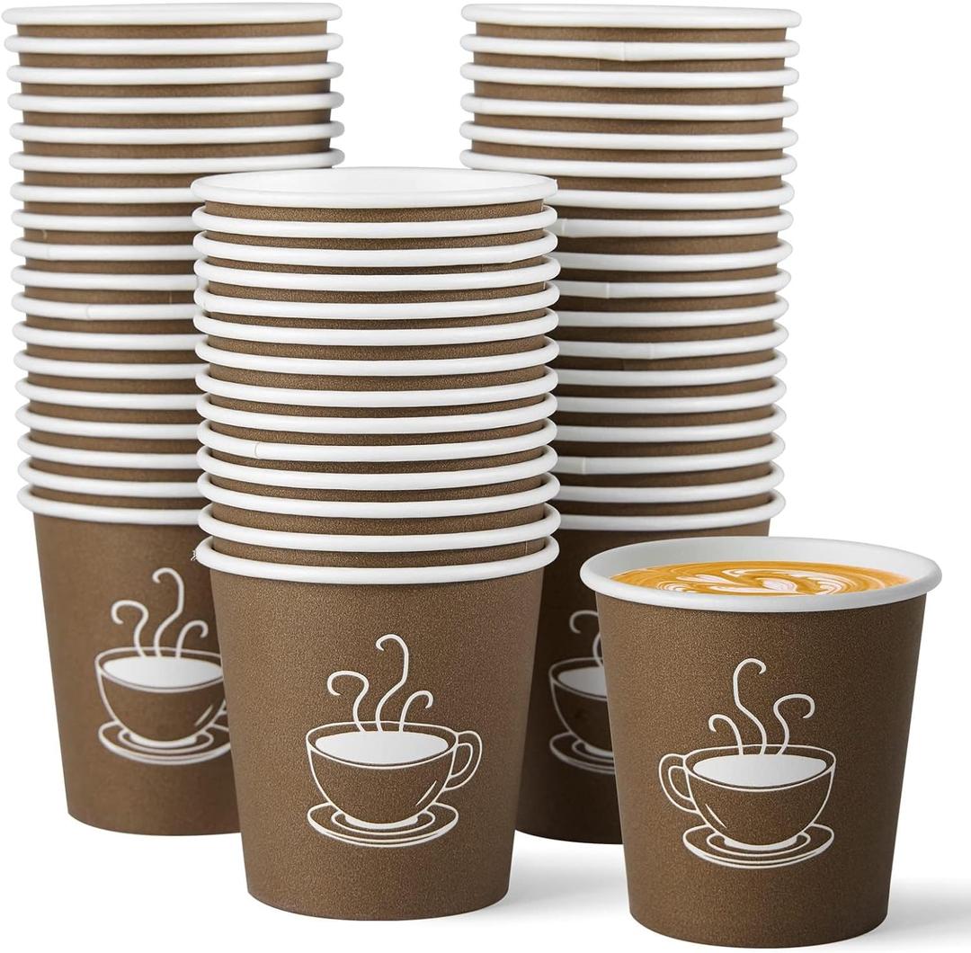 TV TOPVALUE 600 Pack 4 oz Paper Cups, Small Disposable Coffee Cups, Paper Espresso Cups, Hot/Cold Drinking Cups for Party, Picnic, Travel and Events