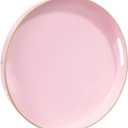 MAONAME 13" Round Tray, Pink Serving Tray with Handles, Modern Decorative Trays for Coffee Table, Plastic Ottoman Trays for Ottoman, Bathroom, Decor