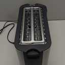 Elite Gourmet ECT4400B# Long Slot 4 Slice Toaster, Countdown Timer, 6 Toast Setting, Defrost, Cancel Function, Built-in Warming Rack, Extra Wide Slots for Bagel Waffle, Stainless Steel