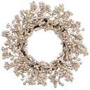 20" Christmas Wreath for Front Door Artificial Champagne Holly Berry Wreath for Christmas Thanksgiving Winter Holiday Decoration  
