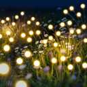 Solar Lights Outdoor-4Pack 32LEDs Solar Garden Firefly Lights Outside,Solar Powered Light Outdoor and Garden Decorative IP65 Waterproof,Yard Patio Pathway Decor,Gardening Gifts for Women,Warm White