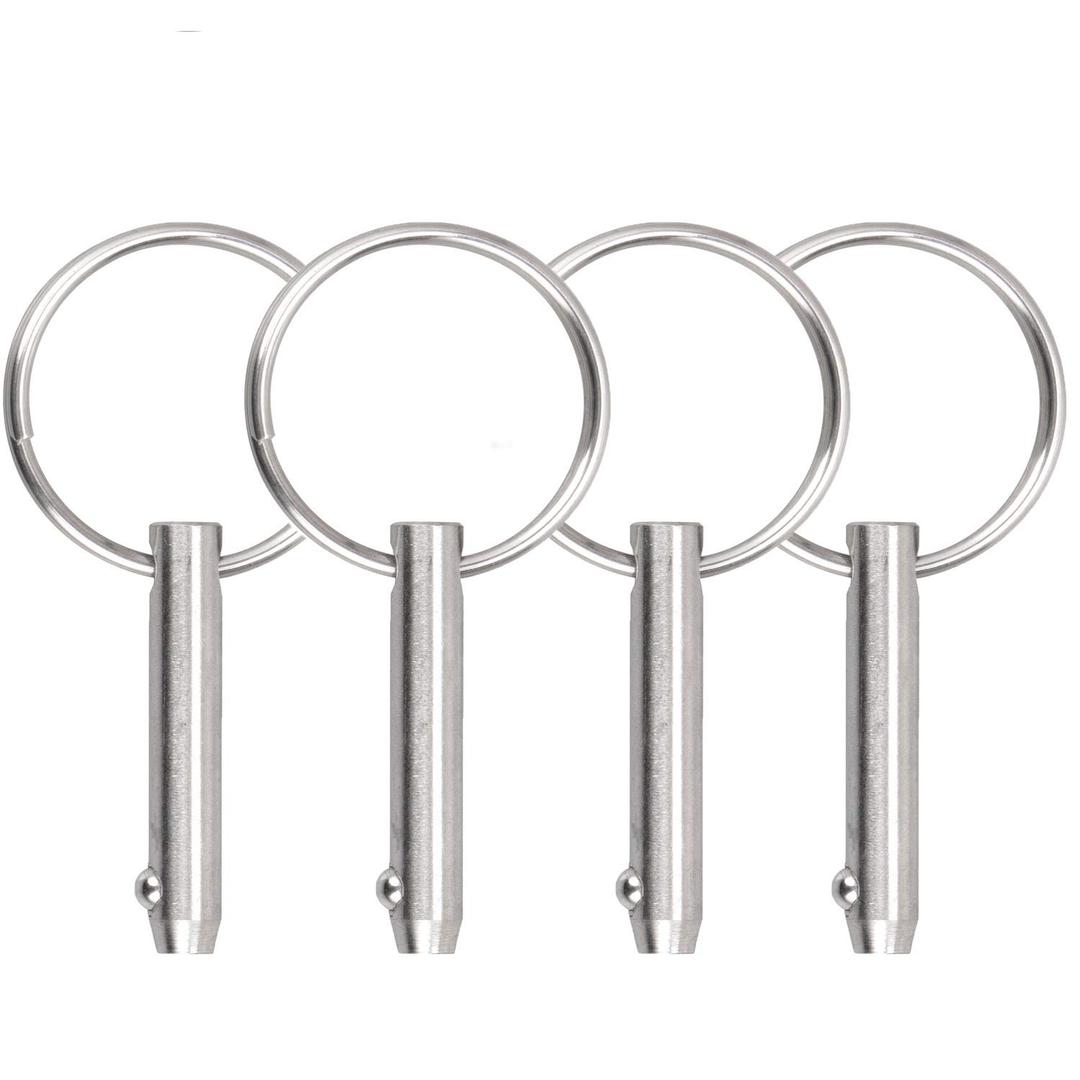 Quick Release Pin Bimini Top Pin Diameter 0.25 Inch, Total Length 1.49 Inch, Effective Length 1 Inch, Full 316 Stainless Steel for Boat Bimini Top Deck Hinge (4 Pieces)