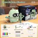 Drawing Robot for Kids, Montessori Drawing Robot with 100 Cards, Music & Voice Guidance, Educational Interactive Learning Toys for Boys & Girls Ages 3 4 5 6 7 8, Birthday Party
