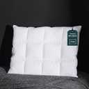 Three Geese Ultra Thin Flat Goose Down Feather Pillows for Sleeping Standard Size, 2.5" Height, 100% Cotton Cover, Ultra Slim Hotel Collection Bed Pillow for Stomach, Back Sleeper, 18x26 in.