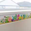 2 x Youngever 52.5 ft Straight Border Trim, Bulletin Board Borders, Cactus Design