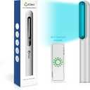 UV-C Light Sanitizer Wand - Powerful 253nm UV Light Rechargeable Handheld Ultraviolet Portable for Home, Office, Travel - Total Transparency UVC Test Card Included Silver