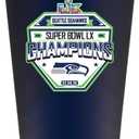 The Memory Company Officially Licensed NFL Seattle Seahawks 2026 Super Bowl LX Champions 16oz Navy Frosted Pint Glass, Direct Print