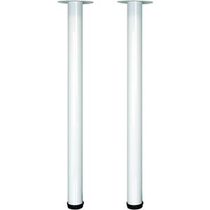 Shepherd Hardware 8572E 27-1/2-Inch Fixed Steel Furniture Legs for Desks and Tables, White - 2-Pack