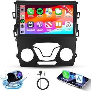 [4G+64G] Android Car Stereo for Ford Fusion Mondeo 2013-2019 Radio with Wireless Carplay Android Auto Mirror Link, 9 inch Touch Screen with GPS, Mirror Link, Bluetooth, WiFi, 32EQ, FM/RDS Radio