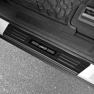 ZZEQYG 4 Pcs Stainless Steel Door Sill Protector Compatible with Jeep Grand Cherokee L 2021-2025 Accessories Door Sill Guards Trim (Black Brushed)
