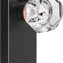 Glass Door Knobs for Interior Doors - Vintage Crystal Privacy Bedroom & Bathroom Door Knob with Lock - Diamond Cut Door Handle - Oil Rubbed Bronze Finish (1 Pack)