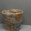 Wicker Waste Basket, Handwoven Trash Can with Built-in Handles, Water Hyacinth Waste Bin, Garbage Storage Container for Bedroom, Bathroom, Kitchen, Office, Laundry, Utility Room