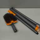 CLEANHOME Tile Tub Scrubber Brush with 3 Different Function Cleaning Heads and 56" Extendable Long Handle, No Scratch Shower Scrubber for Cleaning Bathroom, Kitchen, Toilet, Wall, Bathtub, Sink, Grey