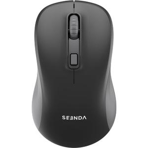 seenda Bluetooth Wireless Mouse, Bluetooth & 2.4G USB Dual Mode, Quiet Clicks, Smooth Tracking, 3-Level Adjustable 1600 DPI,Compact and Portable Mouse for Laptops, Tablets and More-Black