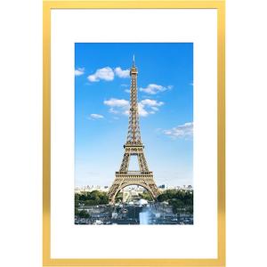 PEALSN 24x36 Poster Frame, Display Pictures 20 x 30 with Mat or 24 x 36 Without Mat, Poster Frames 24 x 36 inches for Wall Mounting Display, Gold
