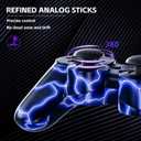 Wireless Controller for PS-3 Motion Sense Double Vibration Upgraded Gaming Remote for Play 3 with Charging Cord (BlueFlash and RedFlash)