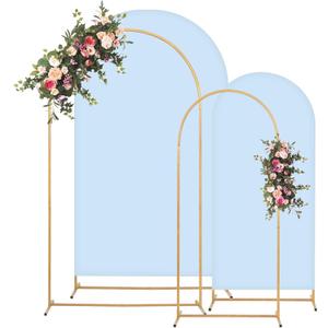 Toolterritary Metal Arch Backdrop Stand and Cover Set, 8FT, 7.2FT Party Backdrop, Easy to Assemble, Backdrop Stand for Parties, Birthday, Baby Shower