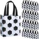 Huhumy 24 Pcs Soccer Party Favor Bags Treat Goodie Snack Gift Bags with Handles for Sports Team Gift Birthday Party Supplies