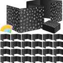 Black 24-Pack Desk Dividers for Students, Waterproof Plastic Study Carrel Divider, Durable Testing Dividers for Classroom Teacher Supplies, Easy to Clean Privacy Shield Folder Boards for Student Desk