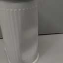 1.8 Gallons Small White Bathroom Trash Can with Lid, Slim Bathroom Garbage Bin, Removable Liner Bucket, Dog Proof Trash Can with Pop-Up Lid for Bedroom,Toilet