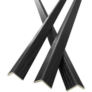 3 PCS 45" Wall Corner Protector Trim Borders for Wall Black Wood Grain Wall Edge Strip Crown Molding Trim Door and Window Frames Mirror Trim Backsplash Tile Edge