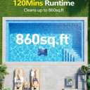 LanOcean Cordless Automatic Pool Cleaner Robot, Efficient Pool Vacuum Robot w/Self-Parking, 120Min Runtime, Auto Debris Removal, Ideal for Daily Maintenance of Flat Above Ground & Inground Pools-Blue