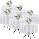 Fitable 6 Pack White Round Table Clothes - 70 Inches in Diameter - Stain Resistant and Washable Tablecloths, Polyester Fabric Table Covers for Wedding, Party, Banquet, Gathering