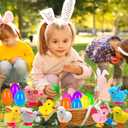 Jumbo 4" Easter Eggs Filled with Wind-up Toys , 8 Pack Colorful Easter Egg Wind Up Jumping Bunnies and Chicks Hunt Filling Treats Easter Basket Stuffers Easter Party Favors for Kids Boys Girls