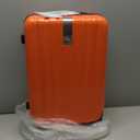 Hanke 24 Inch Luggage Suitcases With Spinner Wheels Lightweight PC Hard Shell Rolling Suitcase With Travel Lock, Checked-Medium 24-Inch (Orange）